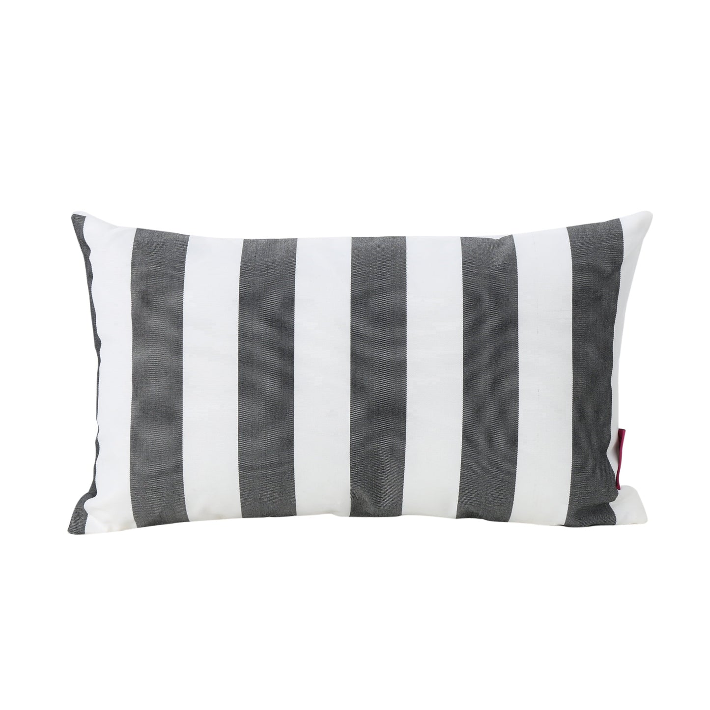 GDF Studio La Mesa Indoor Water Resistant Rectangular Throw Pillow, Black Striped
