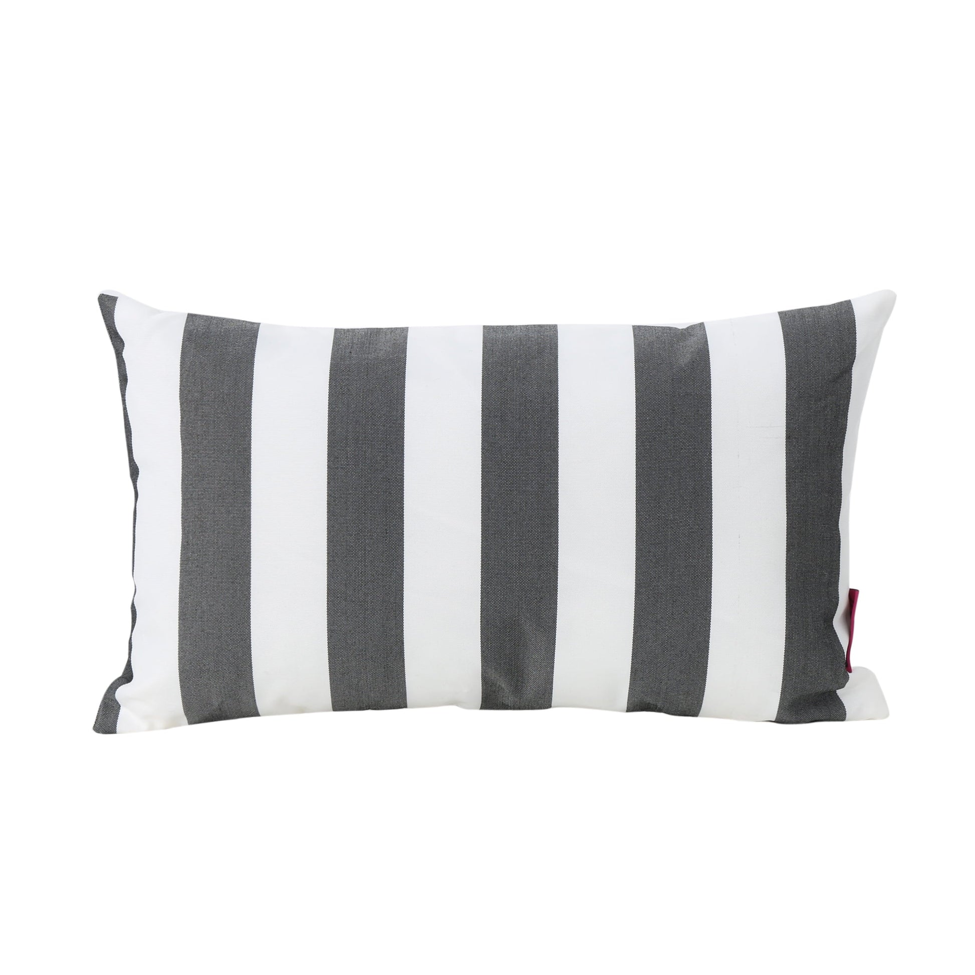 GDF Studio La Mesa Indoor Water Resistant Rectangular Throw Pillow, Black Striped