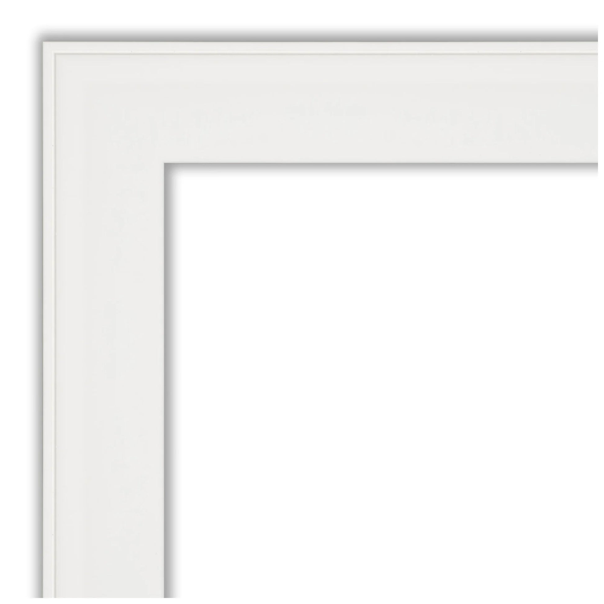 Vanity White Narrow Beveled Wood Bathroom Wall Mirror