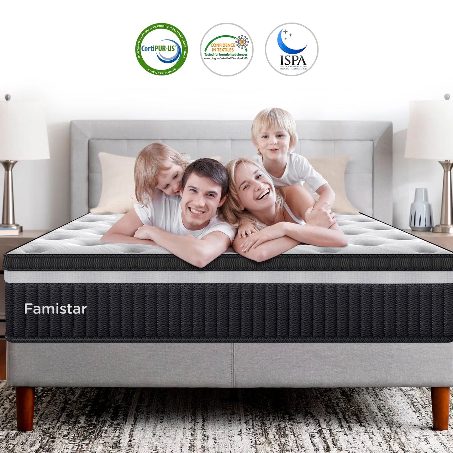 King Mattress, Famistar 13 Inch Memory Foam Mattress King Size, Innerspring Hybrid King Bed Mattress in a Box Medium Firm with Motion Isolation & Strong Support & Pressure Relief, CertiPUR-US