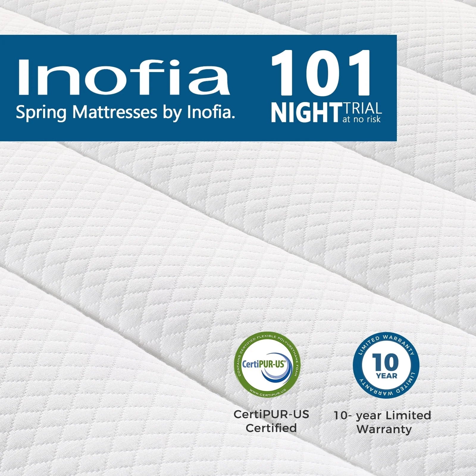 Inofia 10 Inch Hybrid Queen Size Mattress in a Box with Responsive Memory Foam, Multiple Sizes