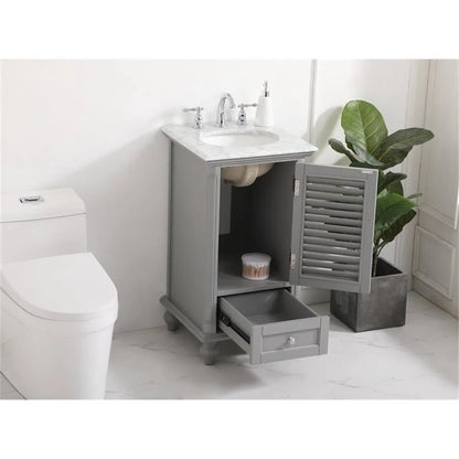 19 inch single bathroom vanity in grey