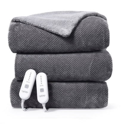 GAOMON Electric Heated Blanket King Size with Dual Control - Sherpa Throw Blanket with 4 Fast Heating Levels & 10 Hours Auto Off, Machine Washable, ETL Certified, Gray