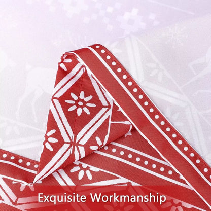 GlowSol 26"W x 24"L Boho Xmas Cafe Curtains Tree Deer Pattern Bathroom Curtain Blackout Half Window Kitchen Cafe Curtains, Red, Set of 2