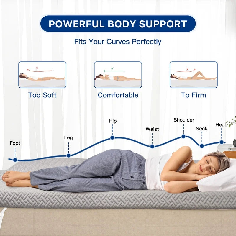 Hawsaiy 3 Inch Memory Foam Mattress Topper,Gel-Infused Cooling Bed Topper,Pressure Relief,CertiPUR-US Certified,Twin/Full/Queen/King
