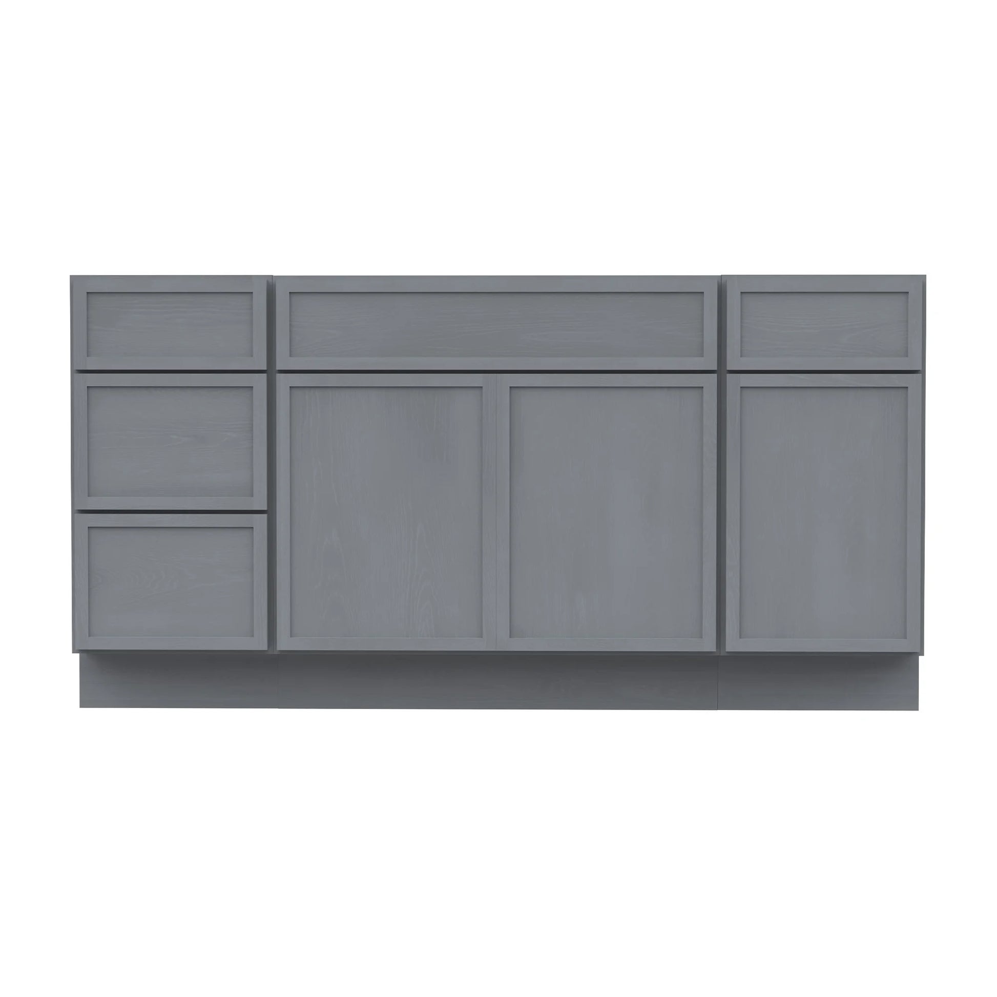 60 in. W x 21 in. D x 32.5 in. H Freestanding Bathroom Vanity Cabinet without Top in Smoky Gray