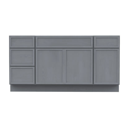 60 in. W x 21 in. D x 32.5 in. H Freestanding Bathroom Vanity Cabinet without Top in Smoky Gray
