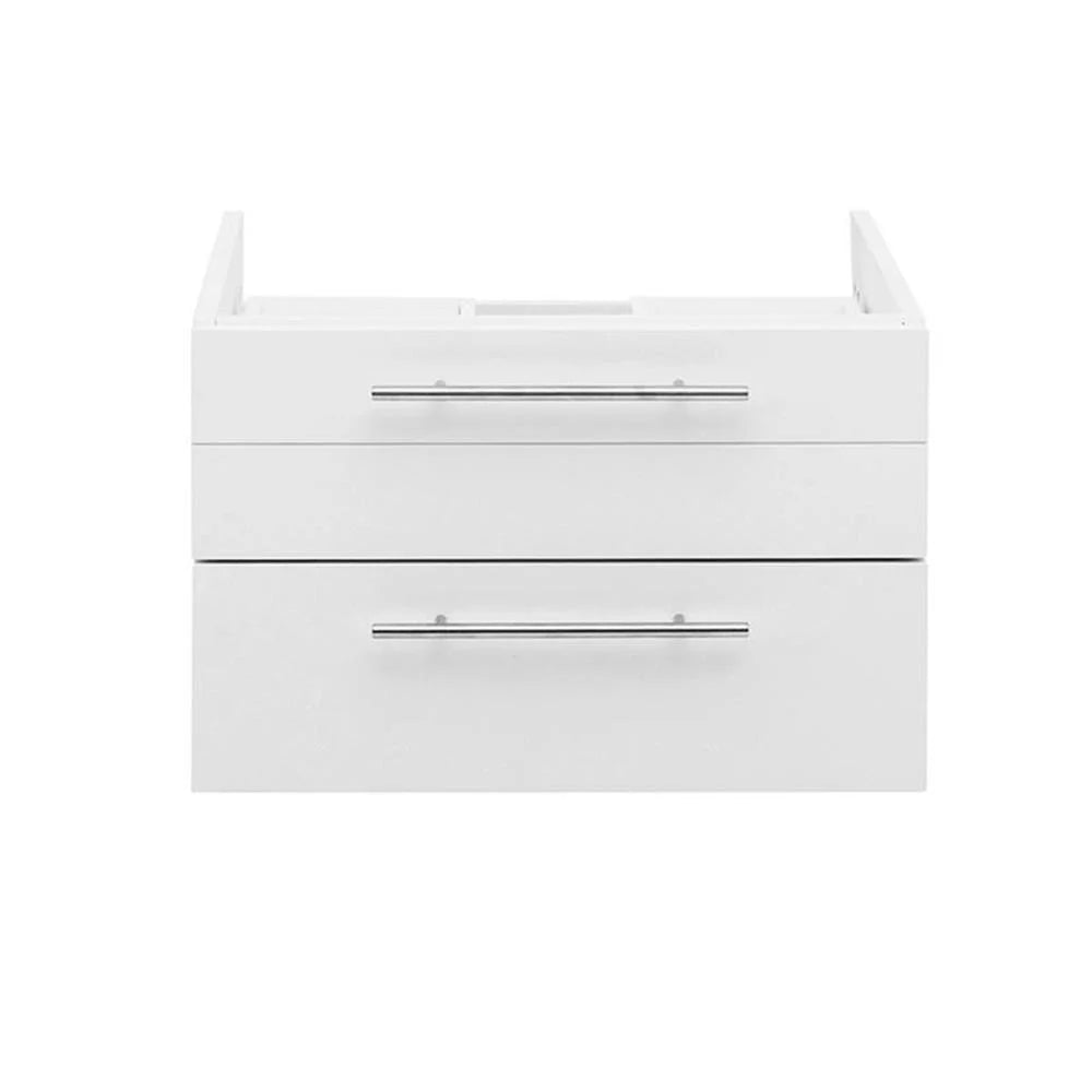 Fresca Lucera 24" White Wall Hung Vessel Sink Modern Bathroom Cabinet