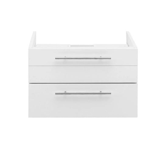 Fresca Lucera 24" White Wall Hung Vessel Sink Modern Bathroom Cabinet