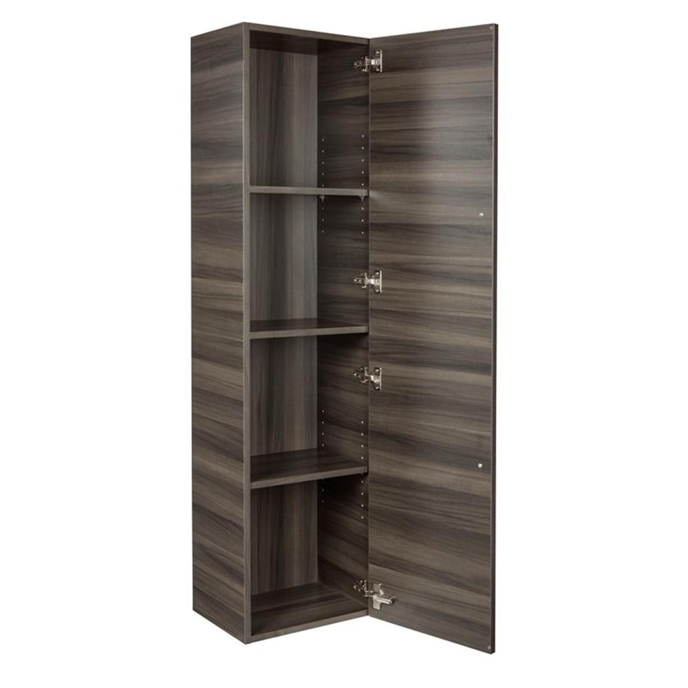 Cutler Kitchen and Bath Silhouette Modern Wood/Metal Linen Tower in Light Oak