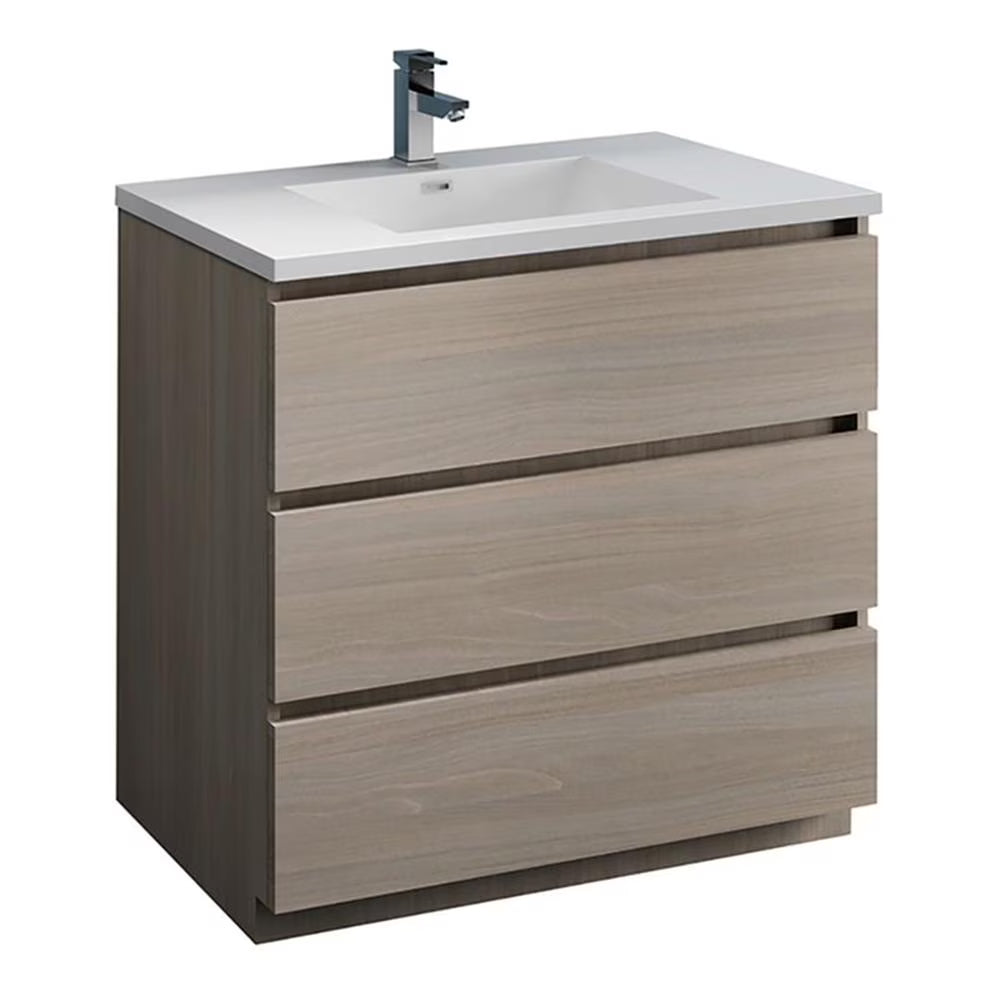Fresca Lazzaro 36" Rosewood Free Standing Modern Bathroom Cabinet w/Integrated Sink