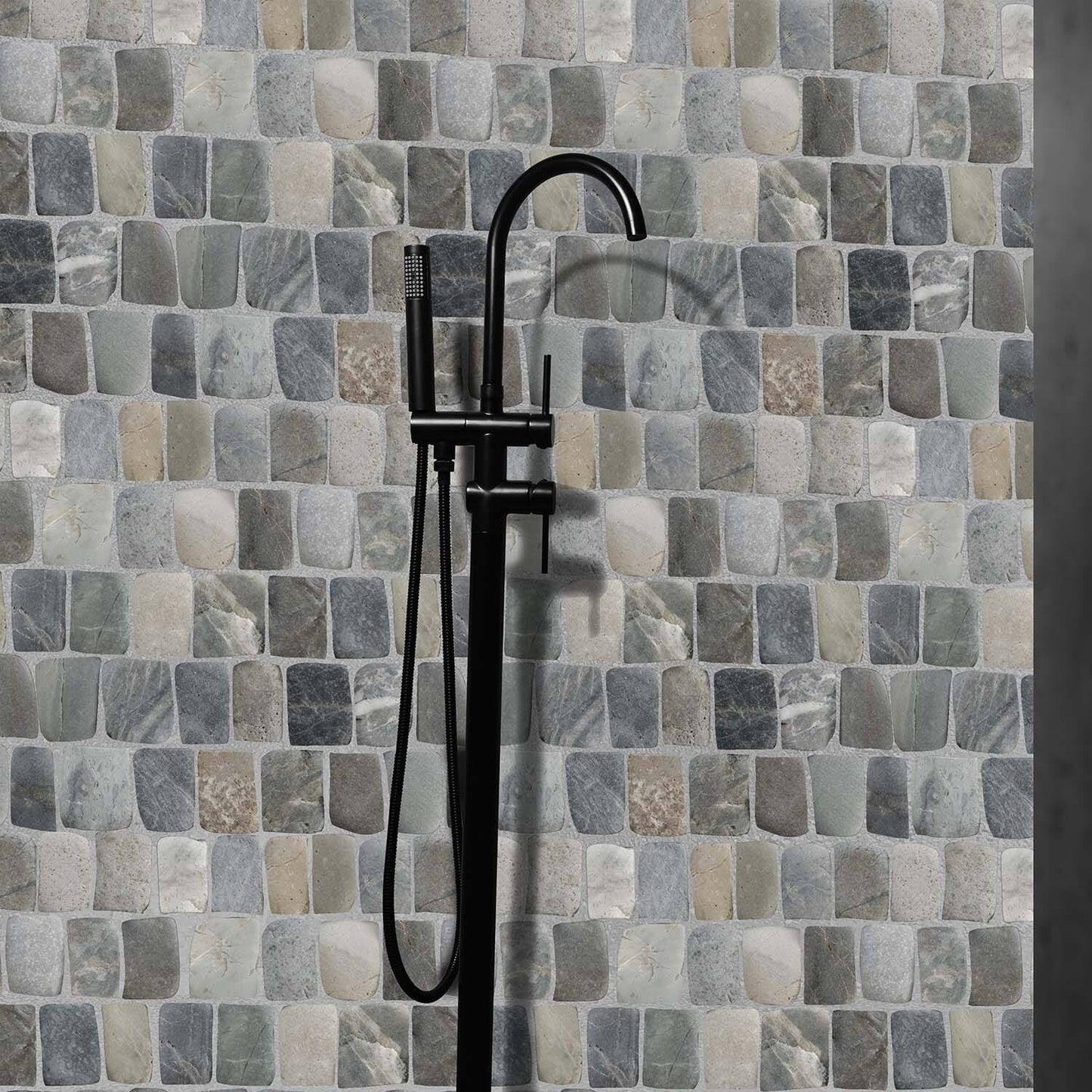 Canine Mix Pebble Mosaic Tiles for Backsplash Kitchen and Bathroom Wall (12" X 12") 5 tiles per case