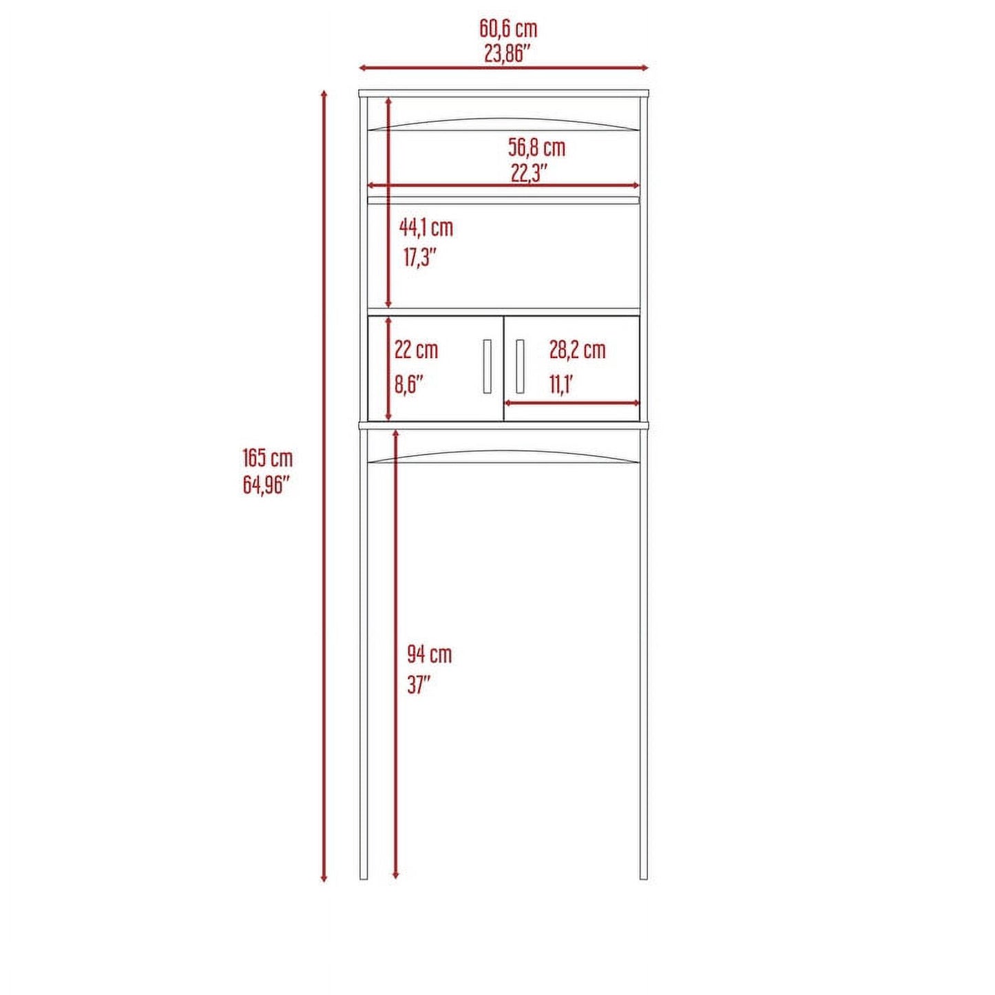 Dasyfly Freestanding Bathroom Over-The-Toilet Storage, Wood Bathroom Space Saver - Espresso