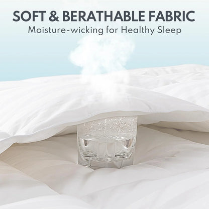 Down Feather Comforter King Size - High Fill Power All Season Duvet Insert, Luxurious Hotel Medium Warmth Bedding Comforter (106”x90°?