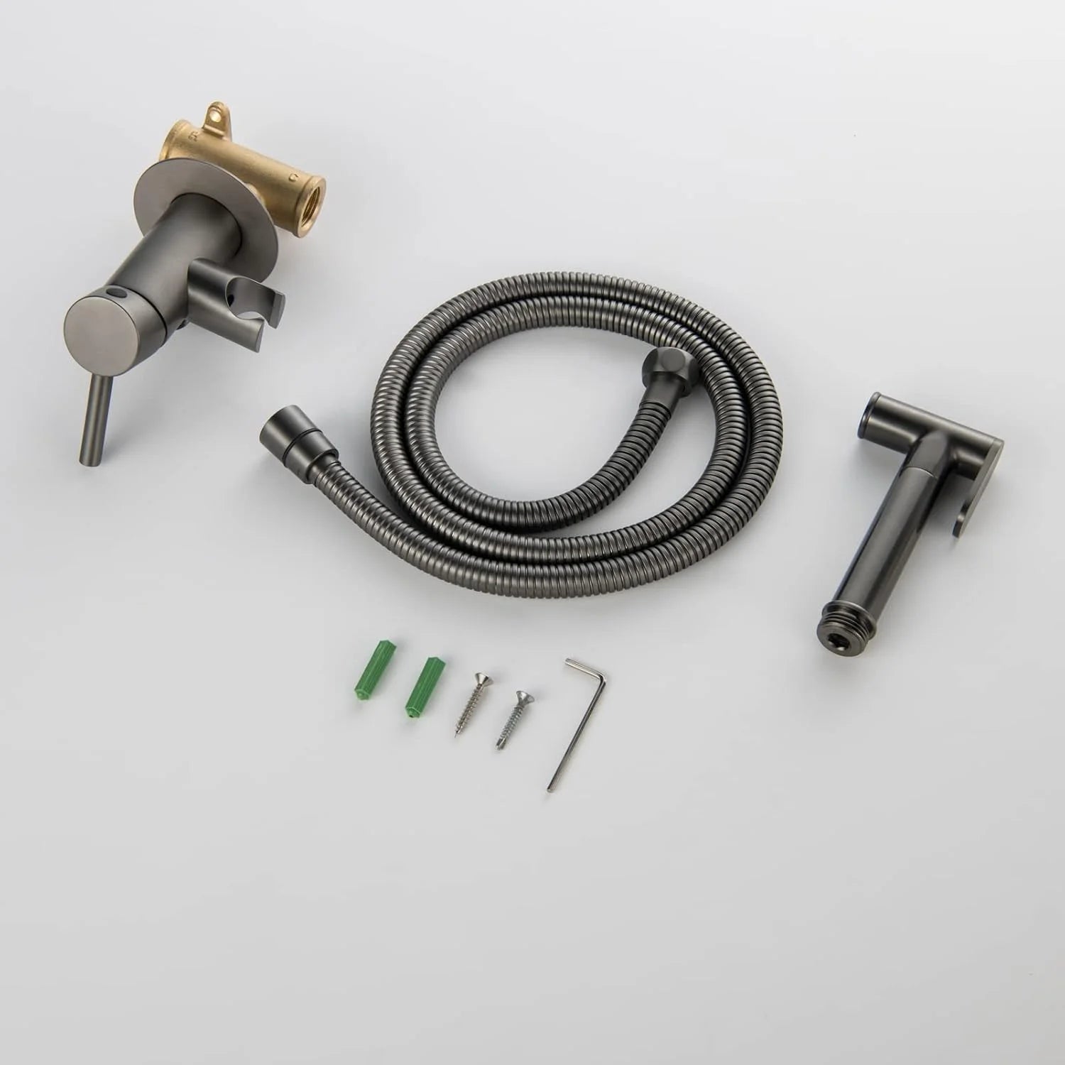 Handheld Bidet Sprayer for Toilet Wall Mounted Cloth Diaper Sprayer Kit Brass Bidet Sprayer Set Single Handle Toilet Bidet Sprayer Kit with 150cm Shower Hose,Brushed Gold