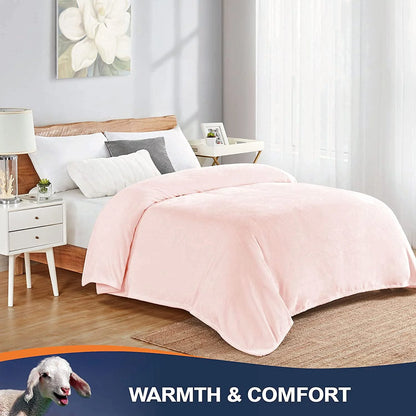 Walensee Ultra Soft Microplush Fleece Throw Blanket, 50" x 60", Pink, Machine Washable