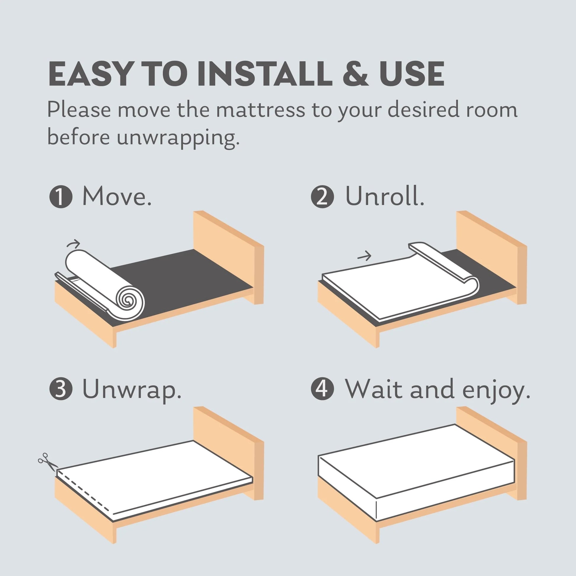 MLILY Ego Black 12 inch Gel Memory Foam Mattress, Full Mattress in a Box, Medium