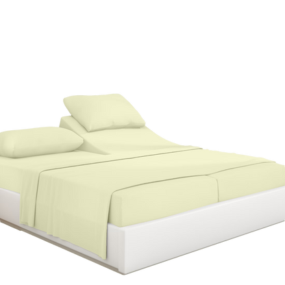 PRATYUX Split Queen 7-PC Bed Sheet Set (4-Pillowcases) 400-Thread Count 100% Egyptian Cotton Soft Breathable, 18" Deep Pockets - Black