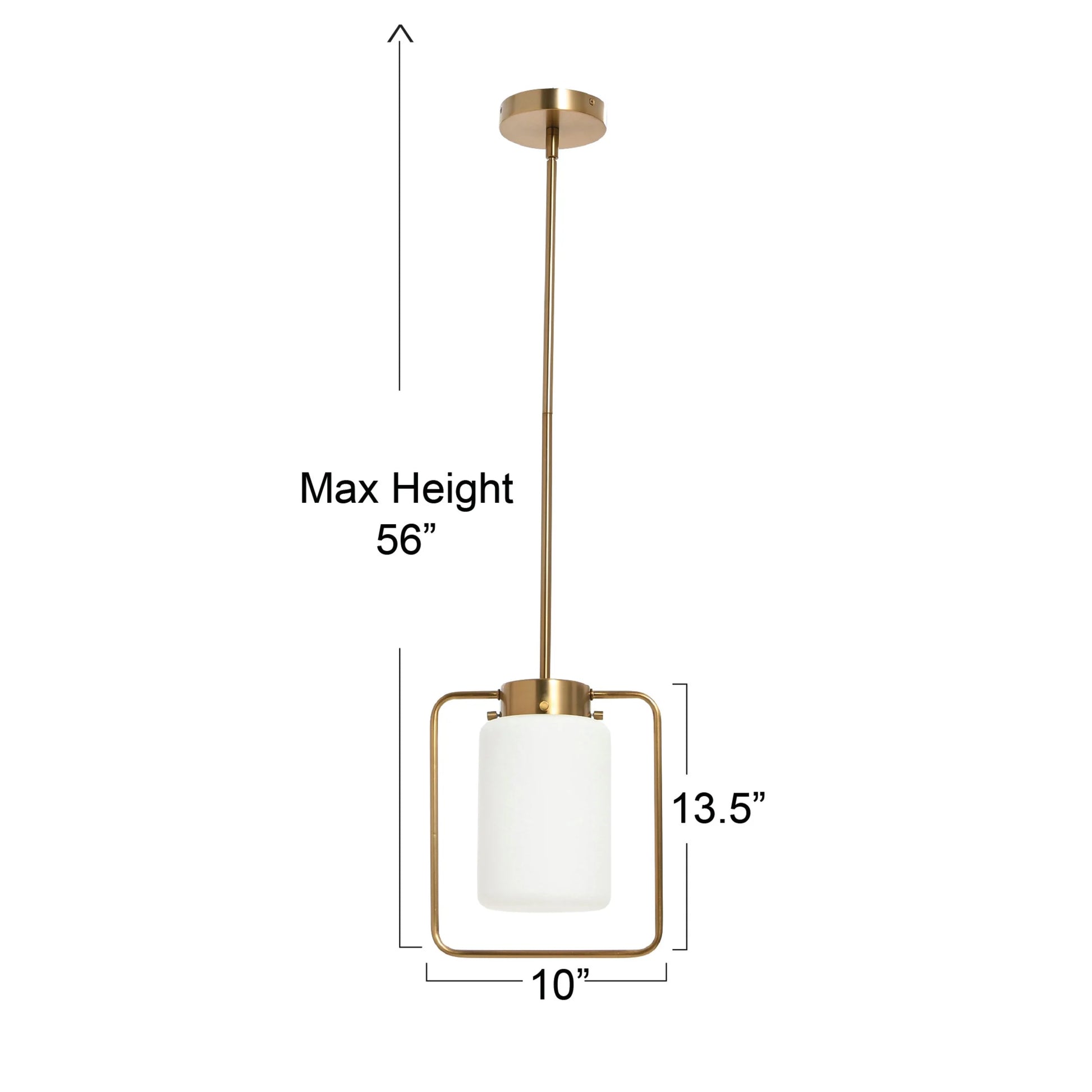 Creative Co-Op Robert Stevenson Lighting Ezra - Metal and Frosted Glass Convertible Flush Mount/Pendant Ceiling Light, Brushed Brass