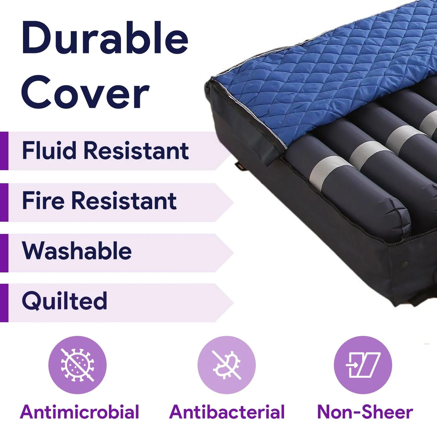 Proheal Bariatric True Low Air Loss Alternating Pressure Air Mattress with Pump & Side Air Perimeter - 42° x 80° x 8/11"