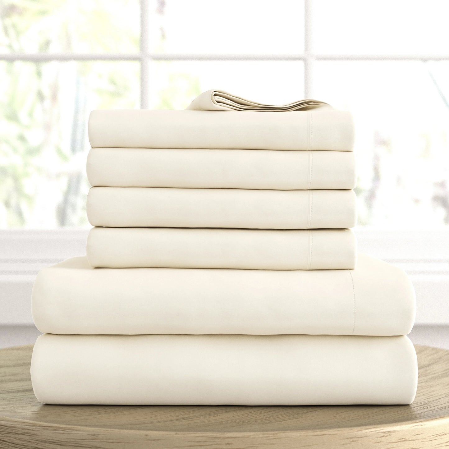 DIPASONA Exclusive 1000 Thread Count 100% Egyptian Cotton Sheets, Breathable Bed Sheets & Pillowcases, Fits up to 18" Inches Deep Pockets, (Ivory)
