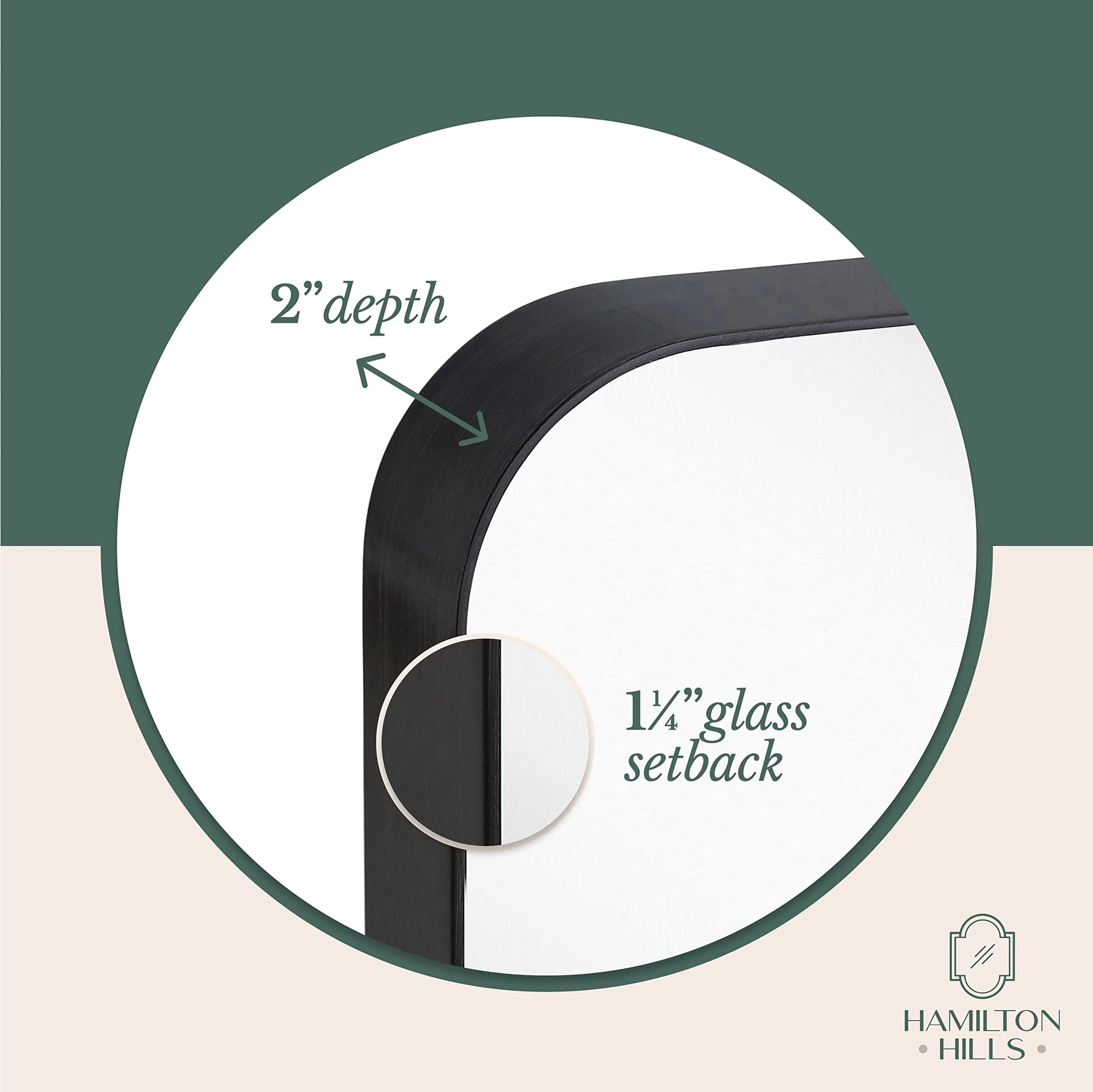 Hamilton Hills 22x30 inch Metal Black Frame Mirror for Bathroom