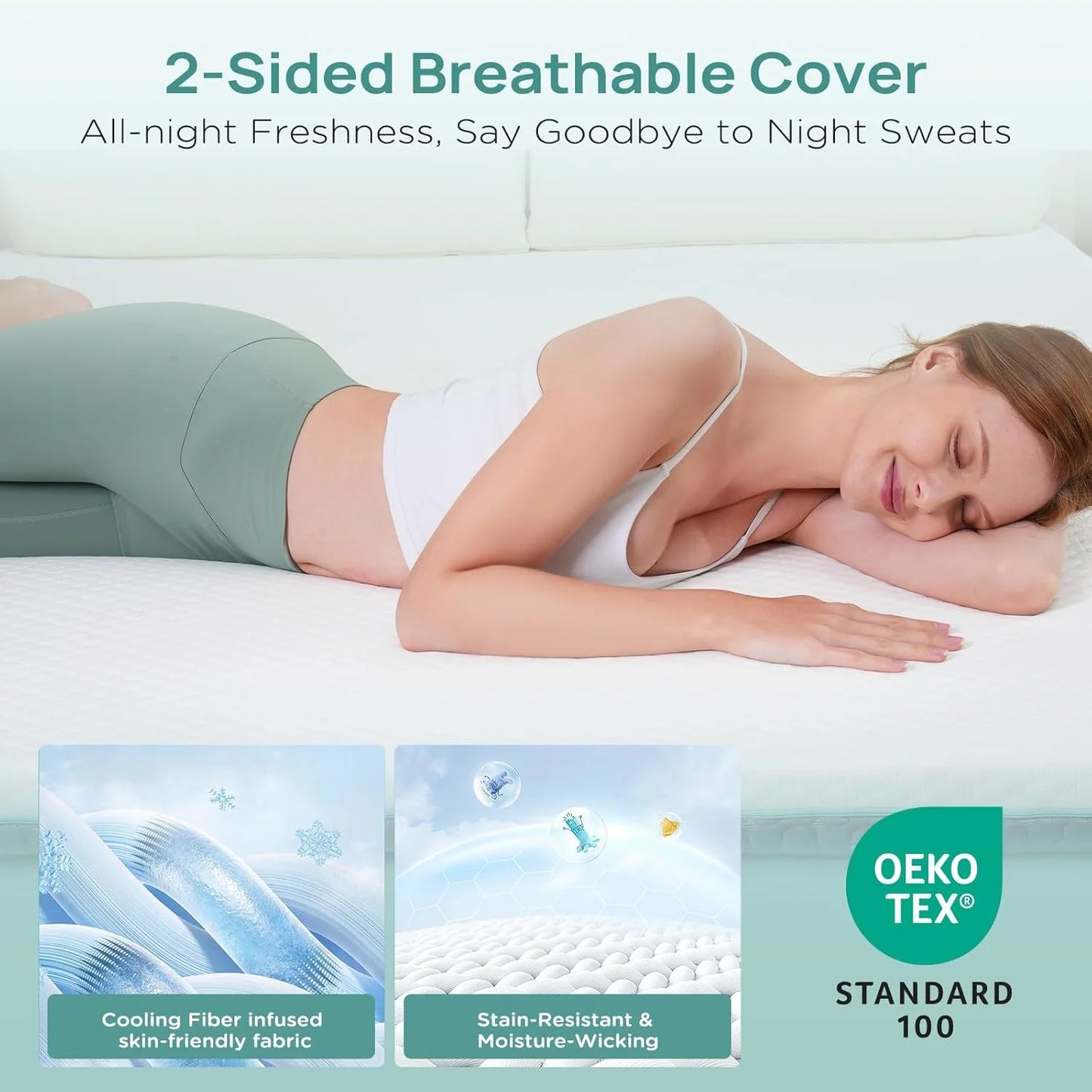 3 Inch Firm Mattress Topper Twin Size, Memory Foam Bed Topper with Soft & Firm Options for Back Pain Relief, Mattress Topper with 2-Sided Cover, Ergonomic 5-Zone Design, CertiPUR Certified
