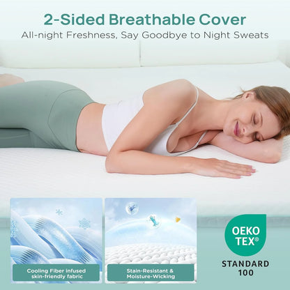 3 Inch Firm Mattress Topper Twin Size, Memory Foam Bed Topper with Soft & Firm Options for Back Pain Relief, Mattress Topper with 2-Sided Cover, Ergonomic 5-Zone Design, CertiPUR Certified