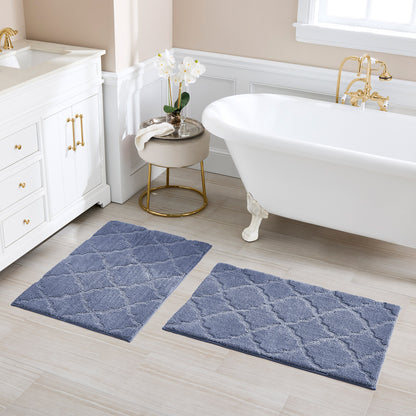 Charisma Drylon Trellis Bath Rugs, 2-pack