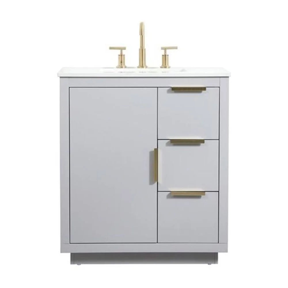 Elegant Kitchen and Bath 30 Inch Single Bathroom Vanity In Grey