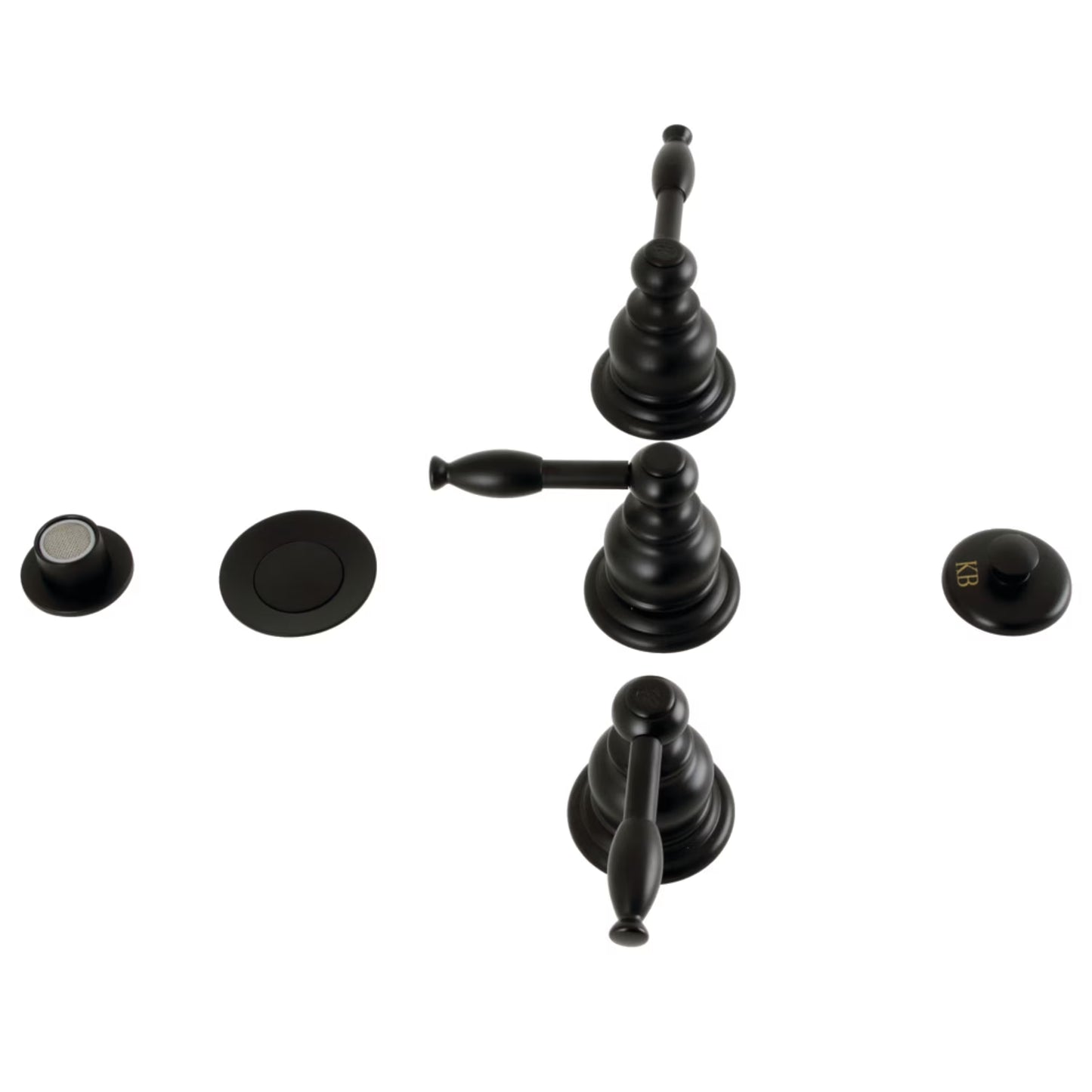 Kingston Brass KB320KL Knight Three-Handle Bidet Faucet, Matte Black
