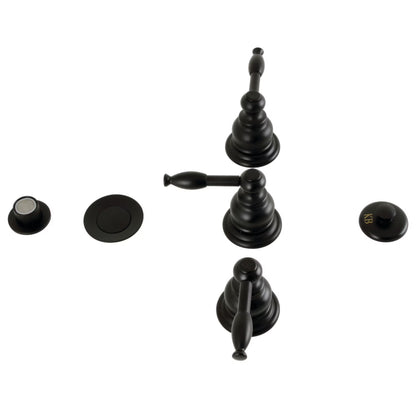 Kingston Brass KB320KL Knight Three-Handle Bidet Faucet, Matte Black