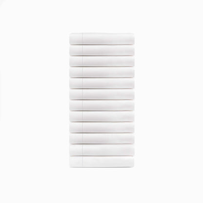 BNM Cotton Blend White Hotel Quality Pillowcases, Set of 12, King