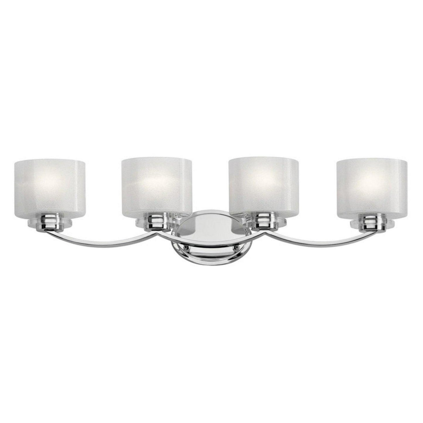 4 Light Bath Vanity Approved For Damp Locations With Soft Contemporary Inspirations 32.75 Inches Wide Kichler Lighting 45864Ch