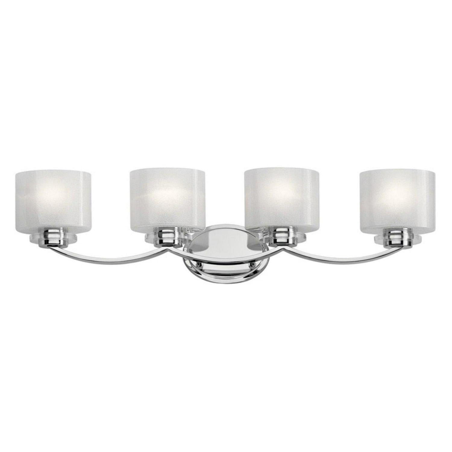 4 Light Bath Vanity Approved For Damp Locations With Soft Contemporary Inspirations 32.75 Inches Wide Kichler Lighting 45864Ch