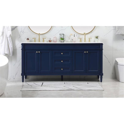 Elegant Kitchen and Bath 72 Inch Double Bathroom Vanity In Blue