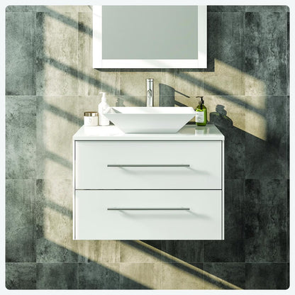 Totti Wave 24" Espresso Modern Bathroom Vanity w/Super White Man-Made Stone Top & Sink