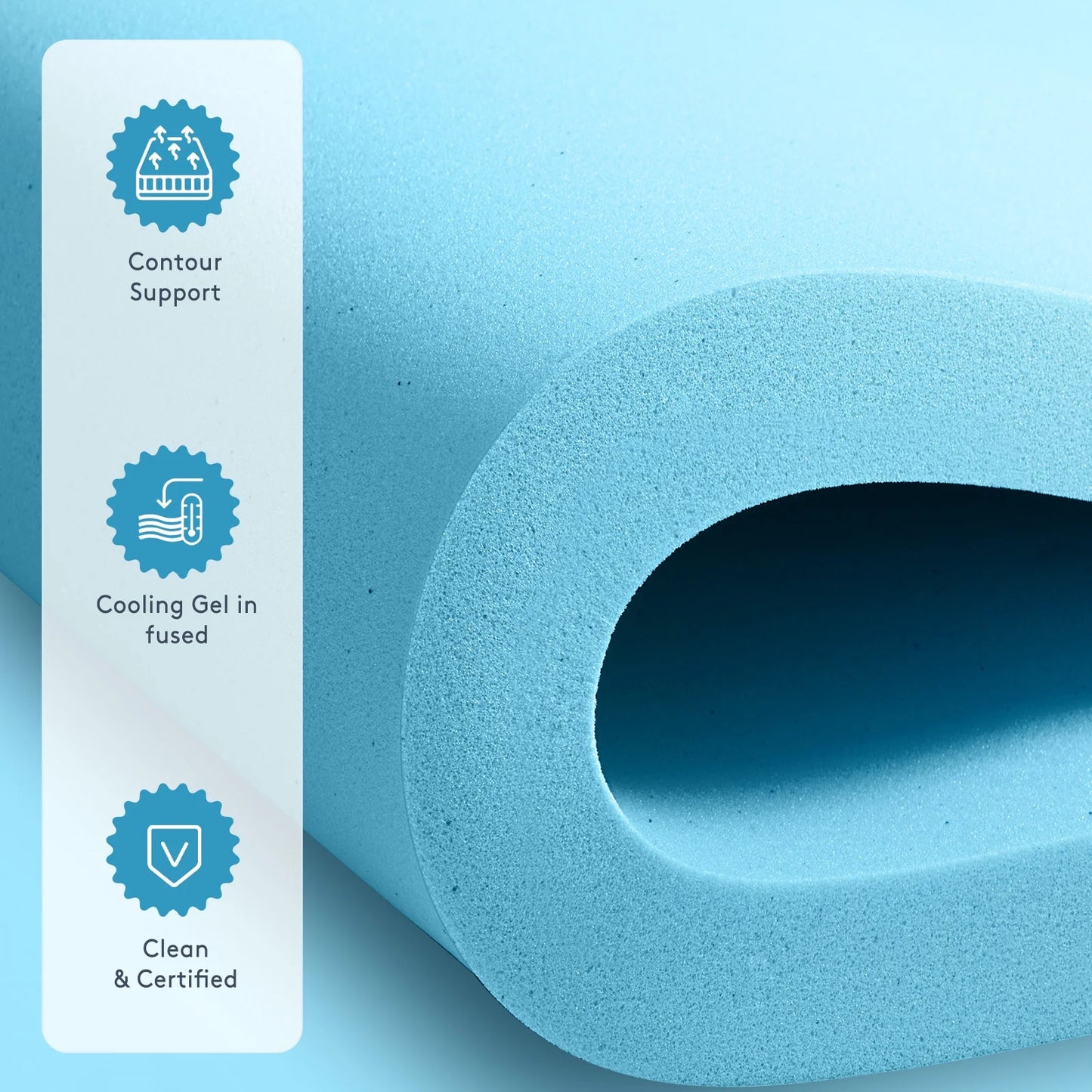 Queen Size Dual Layer 4 Inch Memory Foam Mattress Topper, 2 Inch Gel Memory Foam and 2 Inch Cooling Pillow Top Mattress Pad Cover for Back Pain, Medium Support
