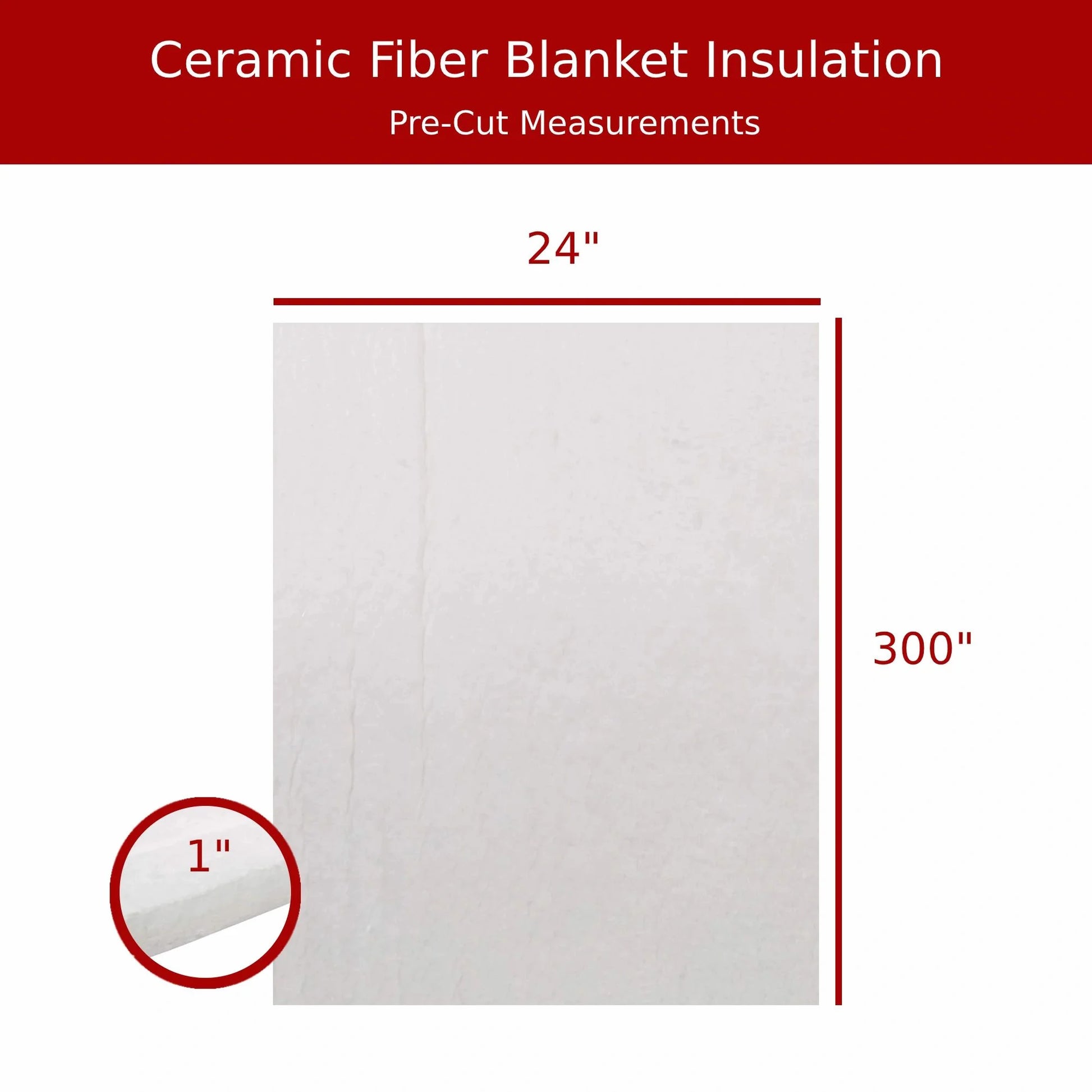 1"x24"x25' Roll Ceramic Fiber Blanket Insulation 8lb 2300F Sterling Seal and Supply (1 each)