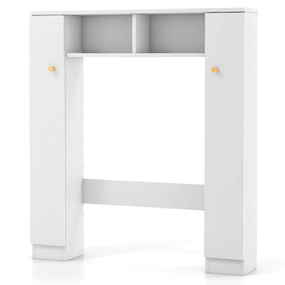 Topcobe Over The Toilet Storage Cabinet with 2 Open Compartments and 4 Adjustable Shelves, Bathroom Furniture, Bathroom Shelves, White