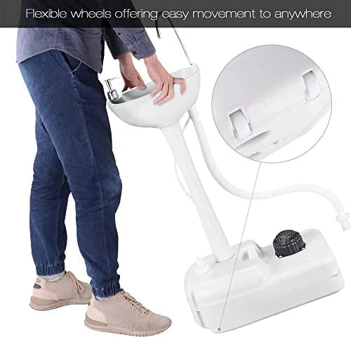 Portable Hand Wash Stand Camping Sink with Soap Dispenser & Towel Holder Water Capacity Hand Washing Station Safe HDPE for Outdoor Events,Gatherings & Worksite