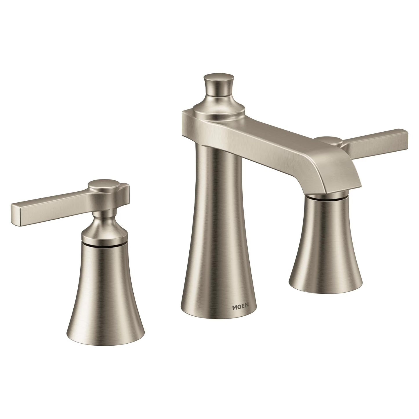MOEN Flara 8 in. Widespread 2-Handle Bathroom Faucet Trim Kit with Drain Assembly in Polished Nickel