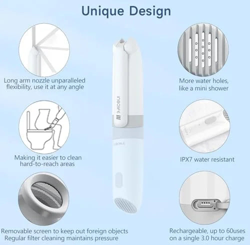 Portable Bidet|High Pressure Travel Bidets Electric Portable Bidet for Women Men Hygiene Cleaning | Soothing Postpartum Care | Hemorrhoid Perineal Care| Travel Bidets Portable