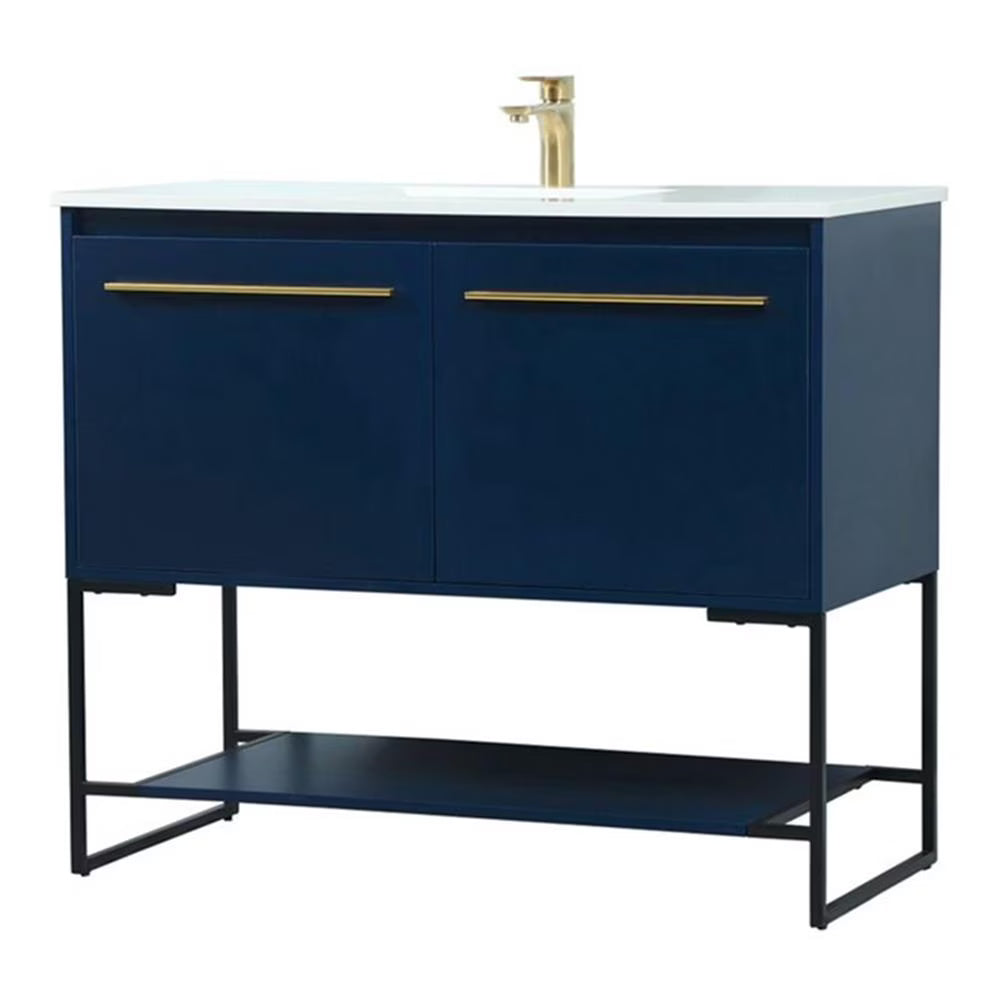 Elegant Kitchen and Bath 40 Inch Single Bathroom Vanity In Blue