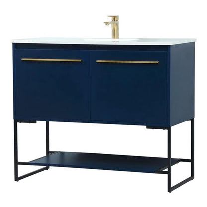 Elegant Kitchen and Bath 40 Inch Single Bathroom Vanity In Blue