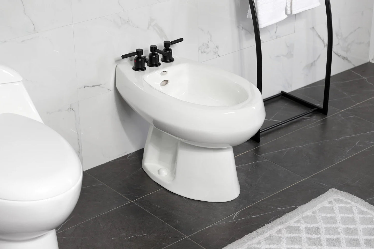 Kingston Brass KB6320DKL Kaiser Three-Handle Bidet Faucet, Matte Black