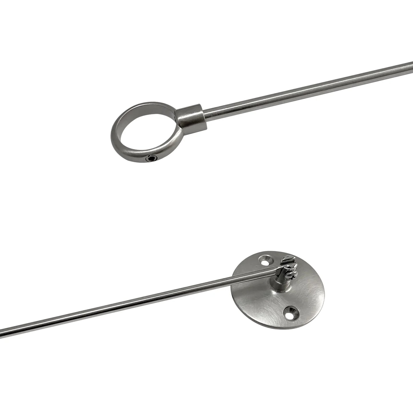 Naiture Half-Oval Stainless Steel Shower Curtain Rod with Swivel Ceiling Support in 36" L X 36" W, Brushed Nickel Finish