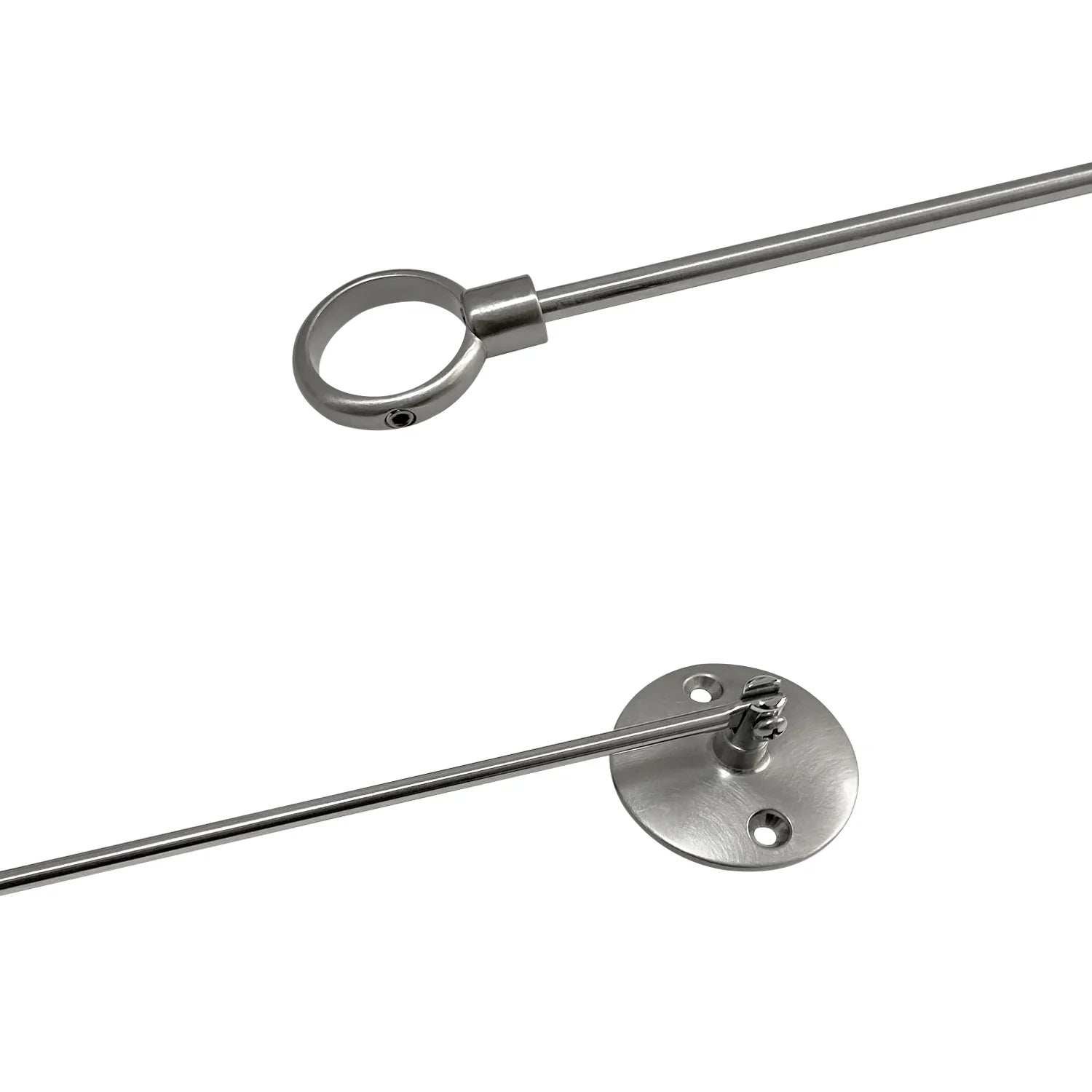 Naiture Half-Oval Stainless Steel Shower Curtain Rod with Swivel Ceiling Support in 36" L X 36" W, Brushed Nickel Finish