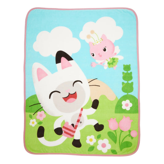 Gabby's Dollhouse Kids Fleece Throw Blanket, 46 x 60, Blue and Green, DreamWorks
