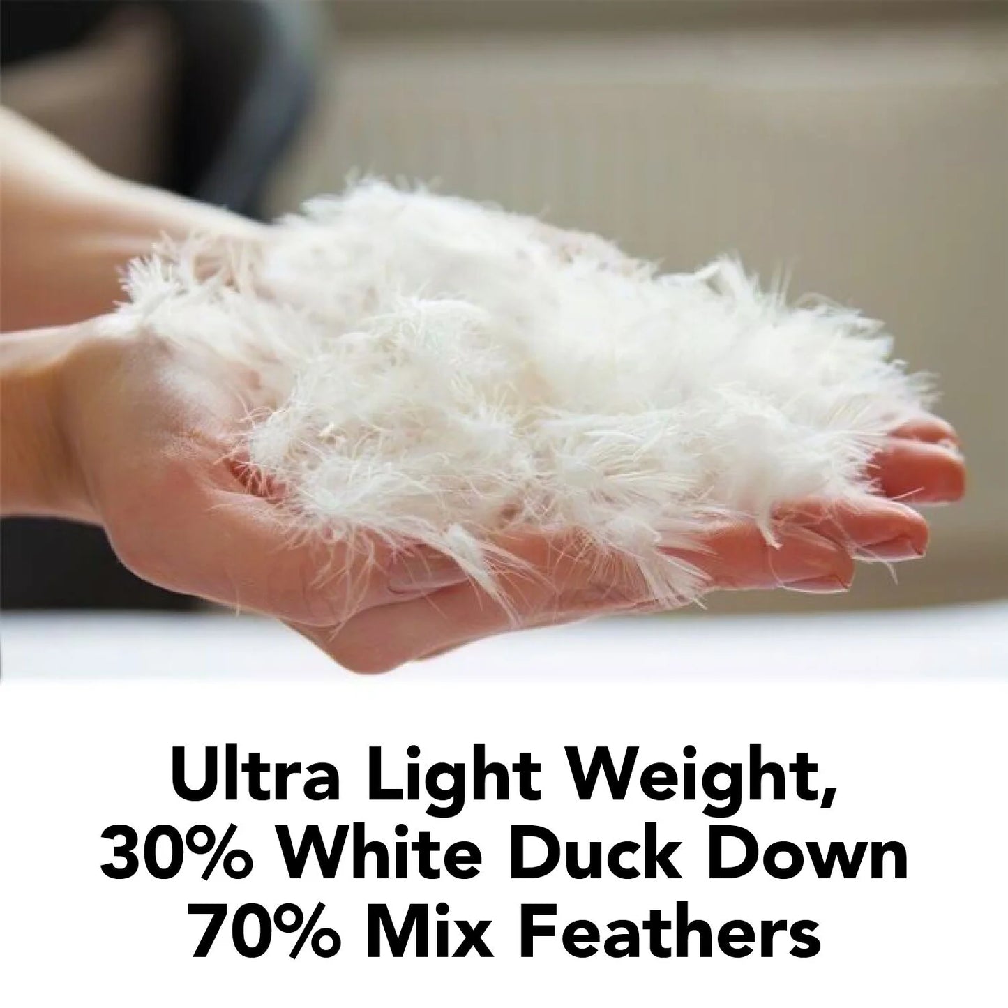 Organic Club Queen Cotton Duvet with Feather and Duck Down Filling 100% Cotton Cover Comforter All-Season Bedding Queen Size 87x87" (220x220 cm), Machine Washable, White